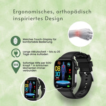 Lade das Bild in den Galerie-Viewer, GlucoCare SOS – Smartwatch mit Notruf, Sturzerkennung &amp; Blutzuckermessung