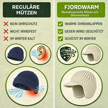 Lade das Bild in den Galerie-Viewer, Fjordwarm – Skandinavische Wintermütze mit Ohrenschutz | Unisex-Einheitsgröße